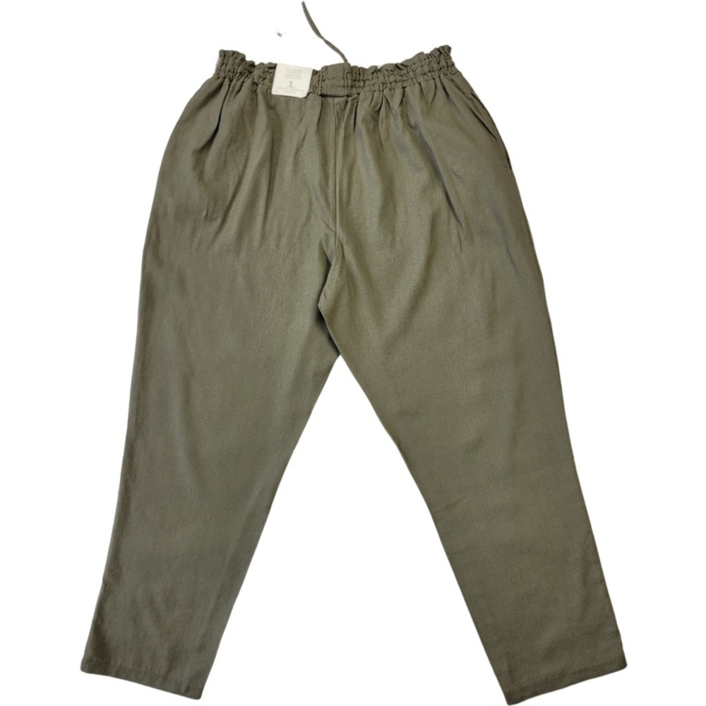 NWT Jules & Leopold Woman’s linen blend green loose fit elastic waist pants sz S